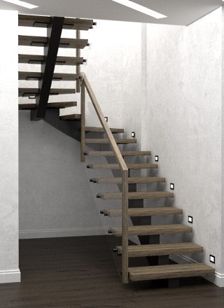 рендер п образная лестница со стеклом рендер п образная лестница со стеклом